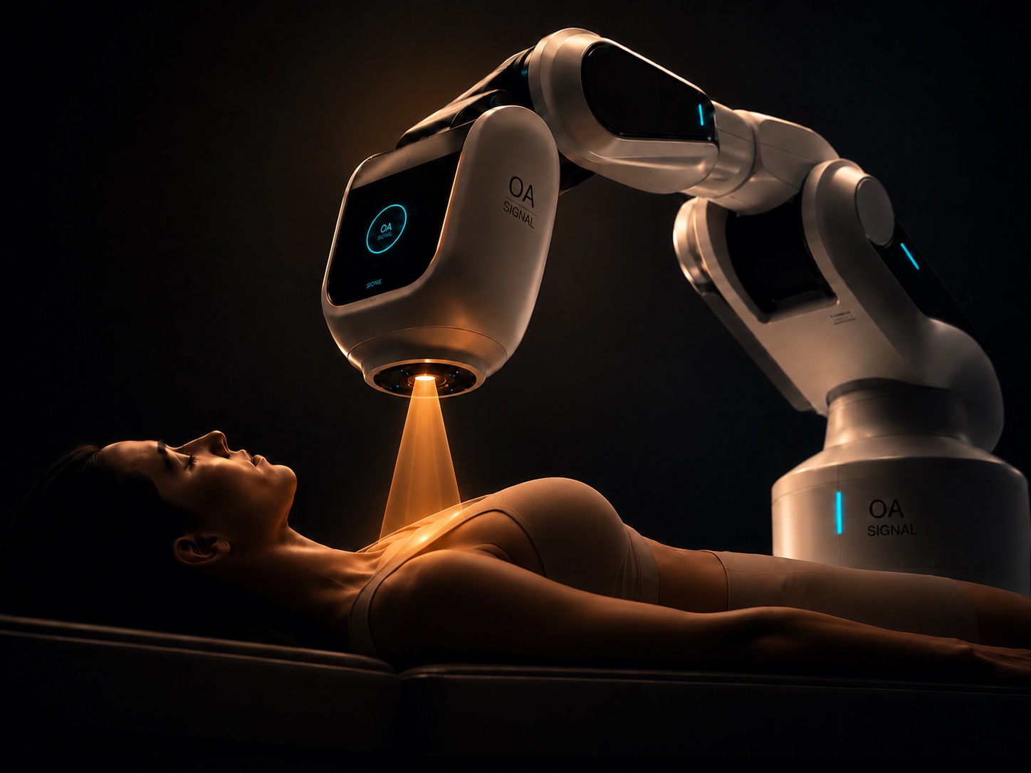 The OA Signal scanner imaging a patient with its multi-wavelength beam